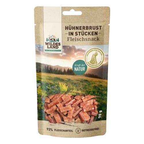 Wildes Land Hühnerbrust in Stücken 70 g