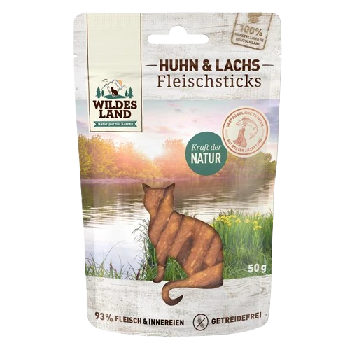 Wildes Land Huhn und Lachs Sticks 50 g