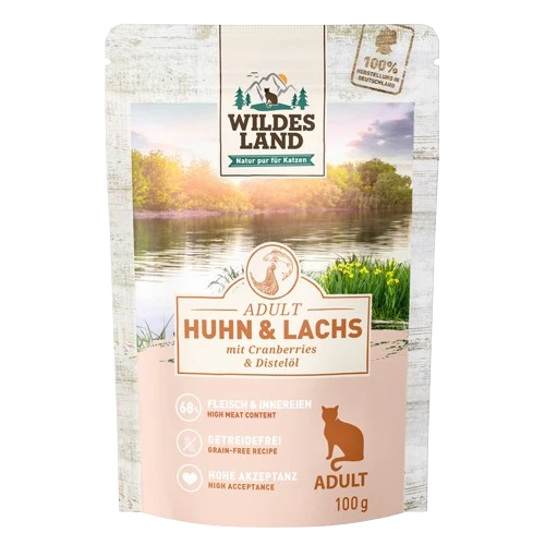 Wildes Land Huhn und Lachs mit Cranberries 100 g