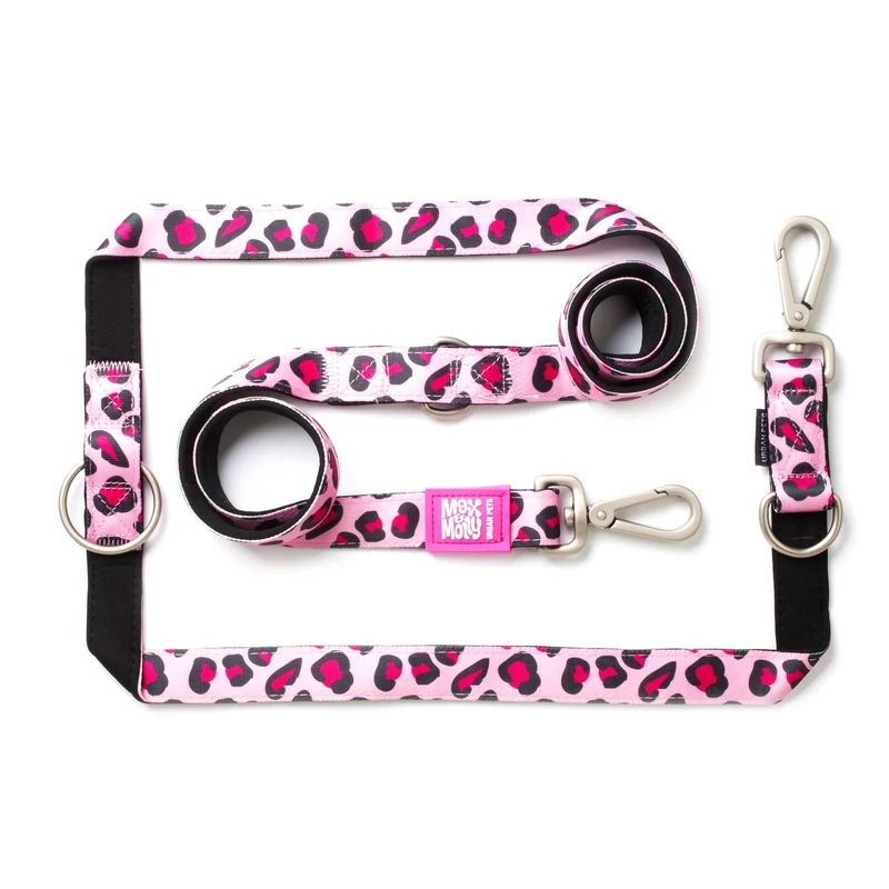 Max & Molly Original Multifunktionsleine Leopard Pink