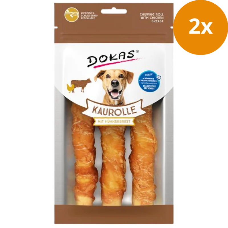 Dokas Dog Kaurolle Hühnerbrust Medium 150 g | Hundesnack