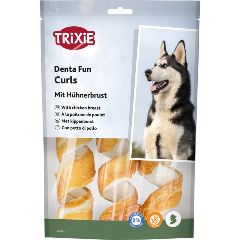 Denta Fun Chicken Chewing Curls Hunde Kauartikel