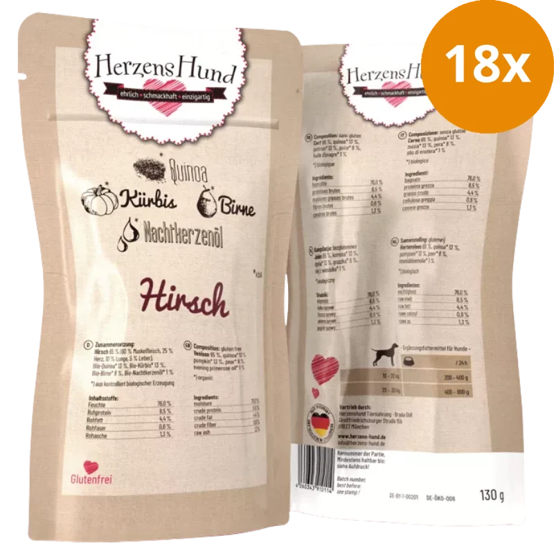 HerzensHund Hirsch mit Quinoa 130 g