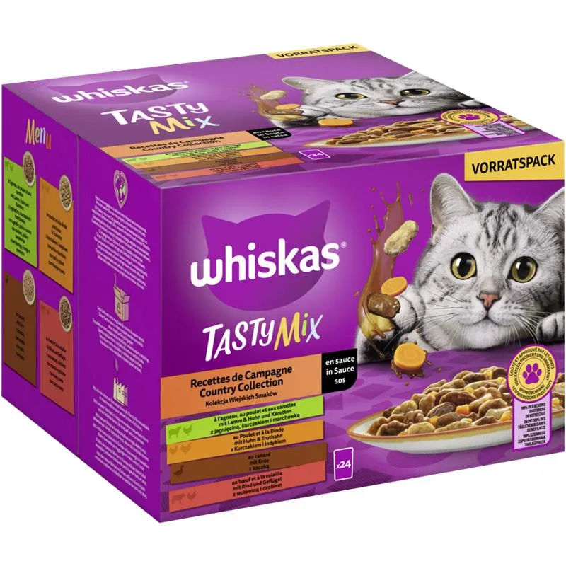Whiskas Portionsbeutel Tasty Mix Multipack Country Collection in Sauce 24 x 85g