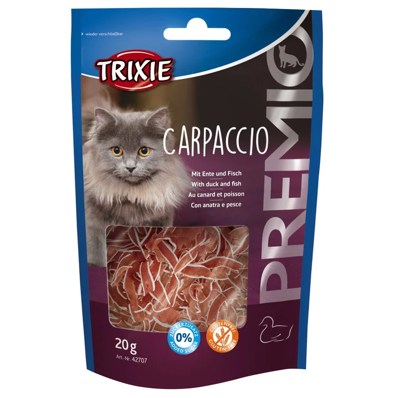 TRIXIE PREMIO Carpaccio Katzensnack – Entenbrust & Fisch, glutenfrei, 20 g