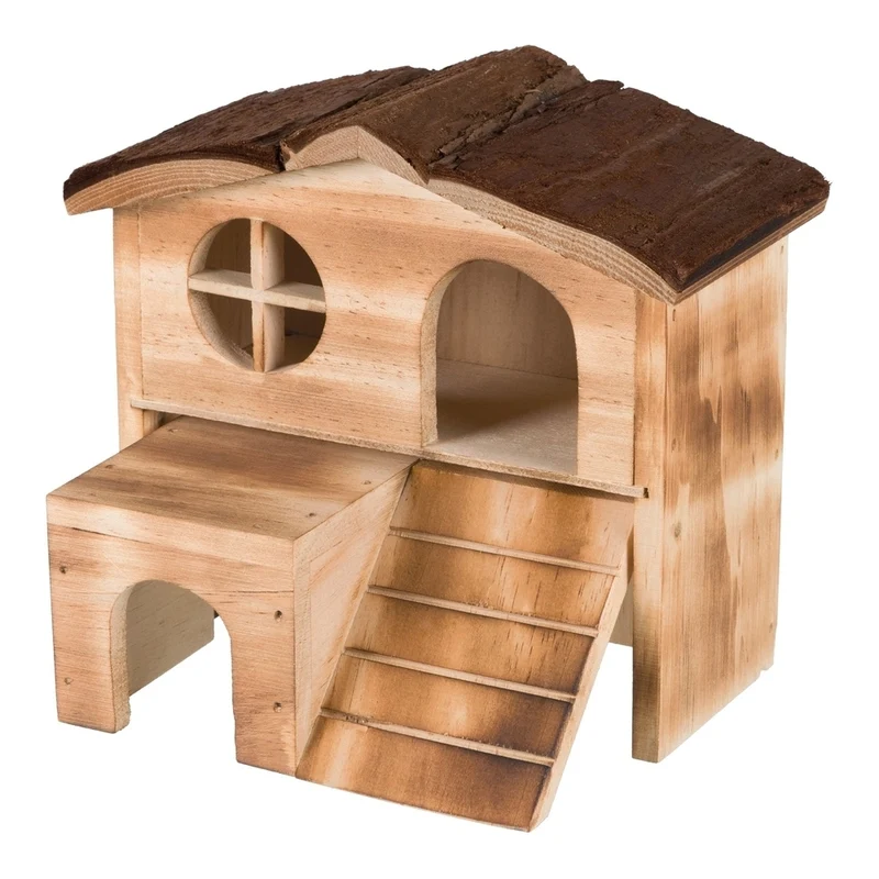 Natural Living Kleintier Haus Kajsa Holz geflammt
