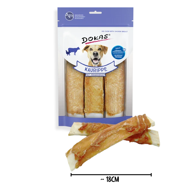 Dokas Kaurippe mit Hühnerbrustfilet – Kausnack für Hunde 210g