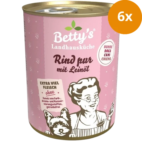 Bettys Landhausküche Hund Dose Rind pur mit Leinöl 400 g