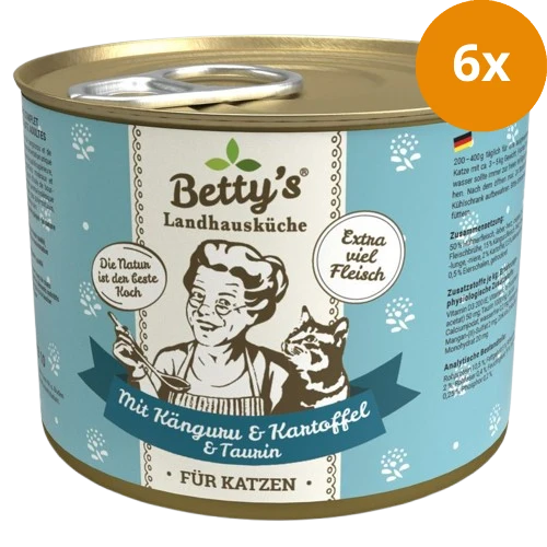 Bettys Landhausküche Katze Dose Känguru mit Kartoffeln 200 g