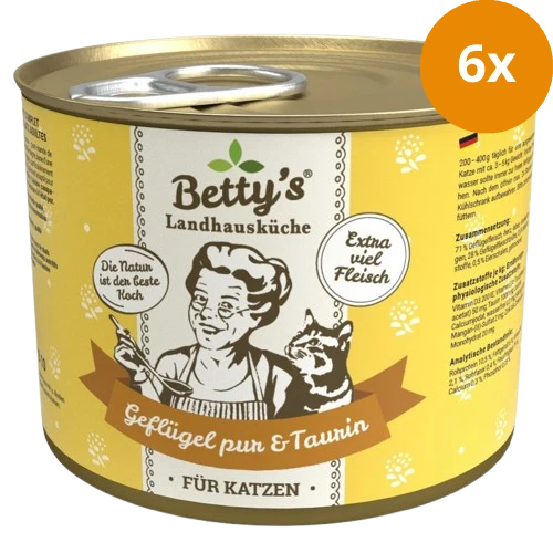 Bettys Landhausküche Katze Dose Geflügel pur 200 g