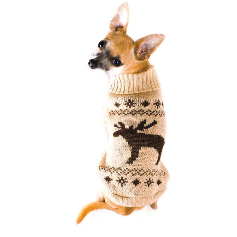Wolters Strickpullover für Hunde mit Elch Motiv