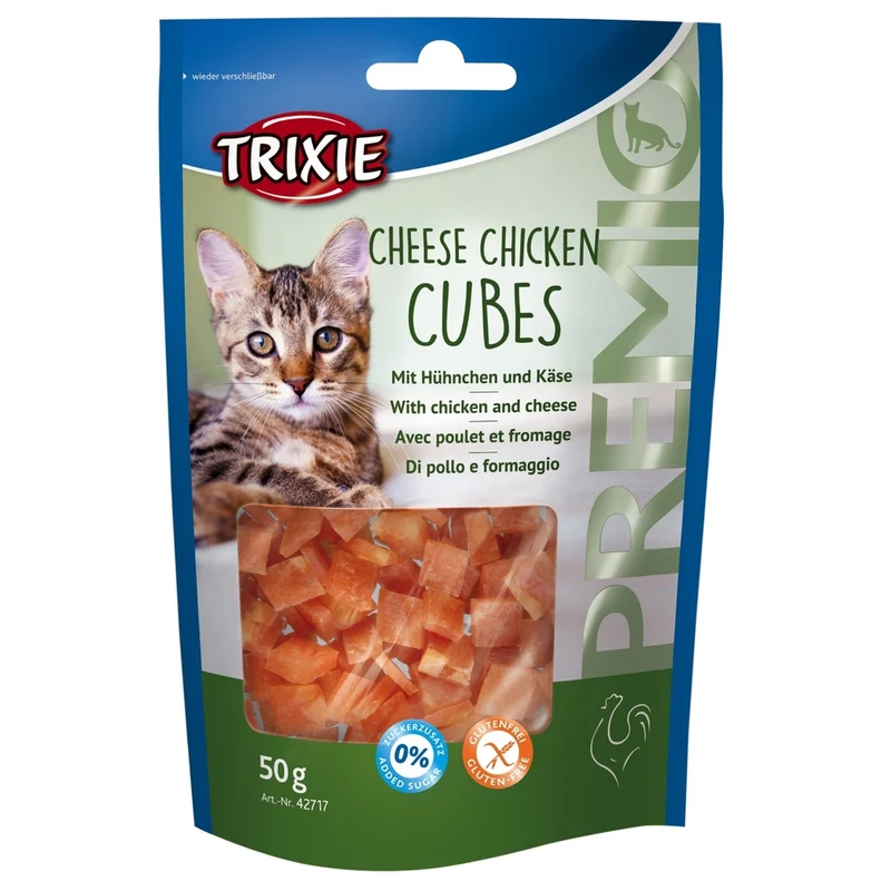 Katzenleckerlis Light Premio Cheese Chicken Cubes