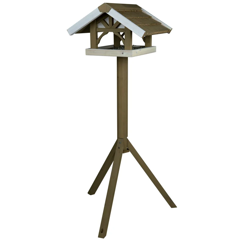 Vogel Futterhaus mit Ständer grau