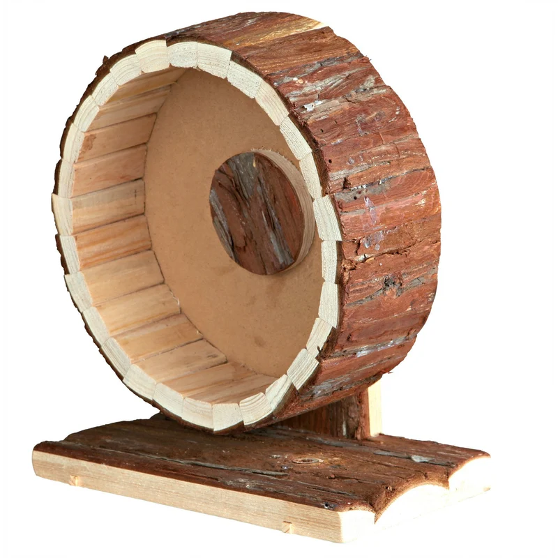 TRIXIE Hamster Laufrad aus Holz mit Kugellager – leise, sicher, artgerecht