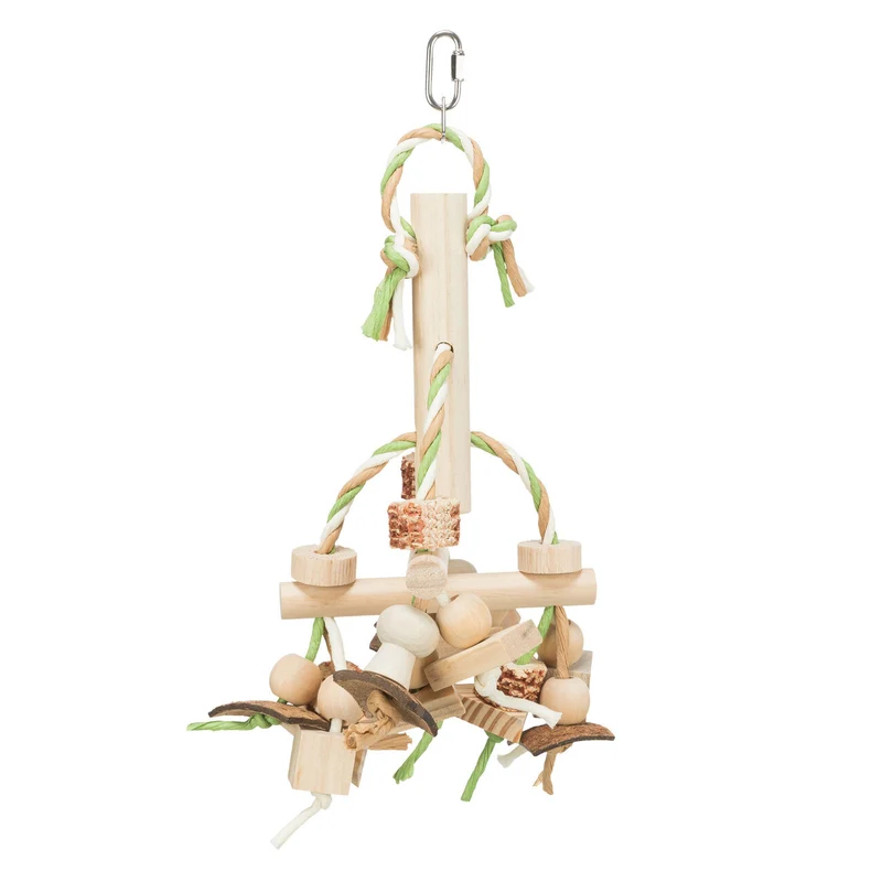 Holzspielzeug für Vögel bunt