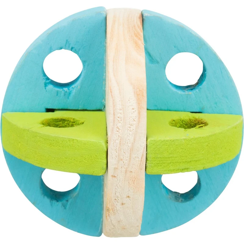 Spiel und Snackball aus Holz für Kleintiere