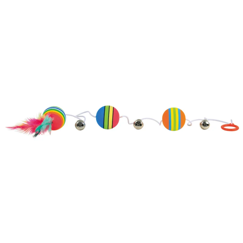 Katzenball 3 Rainbow-Bälle am Band