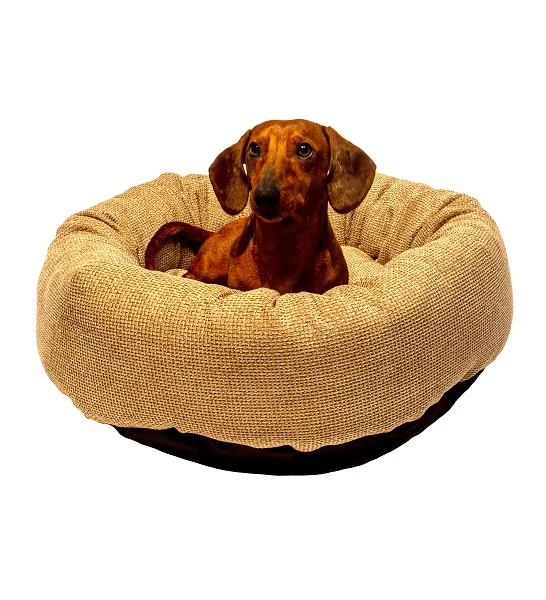 Danish Design Allsorts Basketweave Beige Donut Bed for Dogs