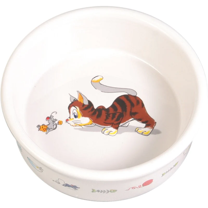 Katzennapf, Keramik mit Motiv