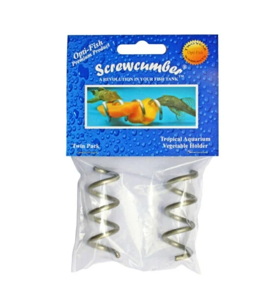 Opti-Fish Aquarium Screwcumber Twin Pack - Fish Feeder Tool