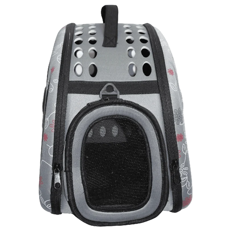 Petown Soft sided Pet Carrier pet Carriers Airline Approved with Foldable and Washable (Gray)