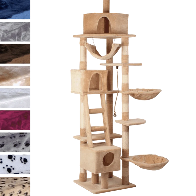 Leopet® KBD010 2beige Cat Tree Scratching Post Kitten Climbing Excercise Activity Centre Sisal Height ca. 230cm
