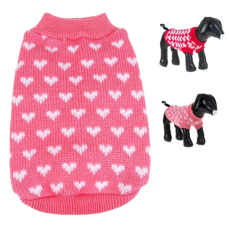 Silvercell Pets Puppy Dogs Clothes Jacket Little Heart Knit Sweater Coat