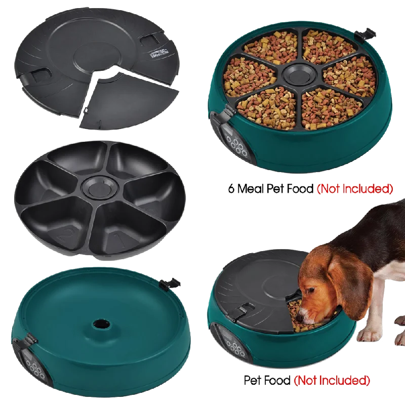 Popamazing 6 Days Cat + Dog + Rabbit Meal Automatic Pet Feeder Auto Dispenser