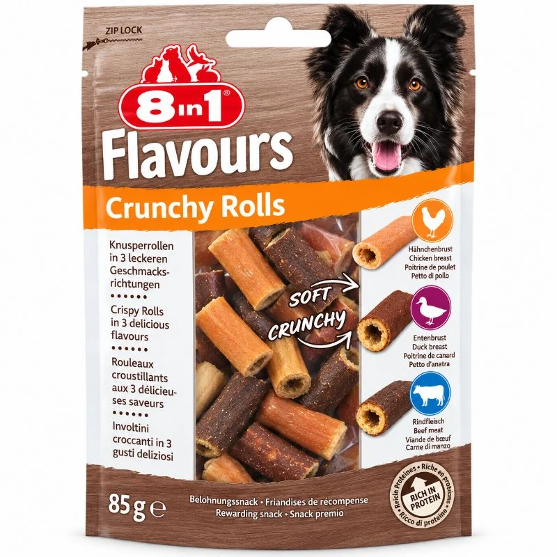 8in1 Flavours Crunchy Rolls 85g