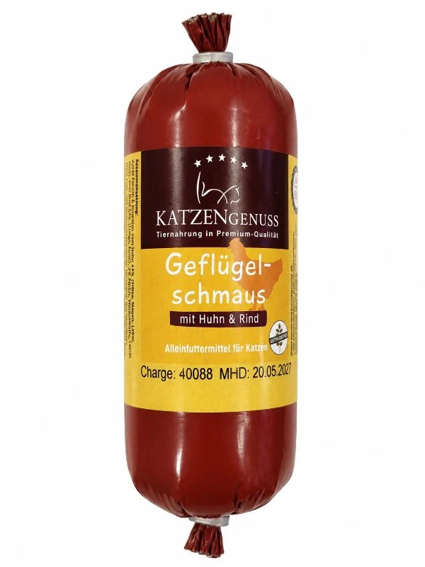 Katzengenuss Geflügelschmaus mit Huhn & Rind 200g