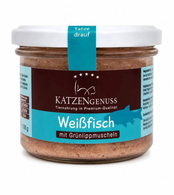 Katzengenuss Weißfisch mit Grünlippmuscheln 200g