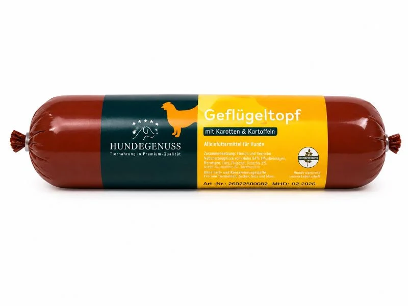 HUNDEGENUSS Geflügeltopf mit Karotten & Kartoffeln 🐶❤️