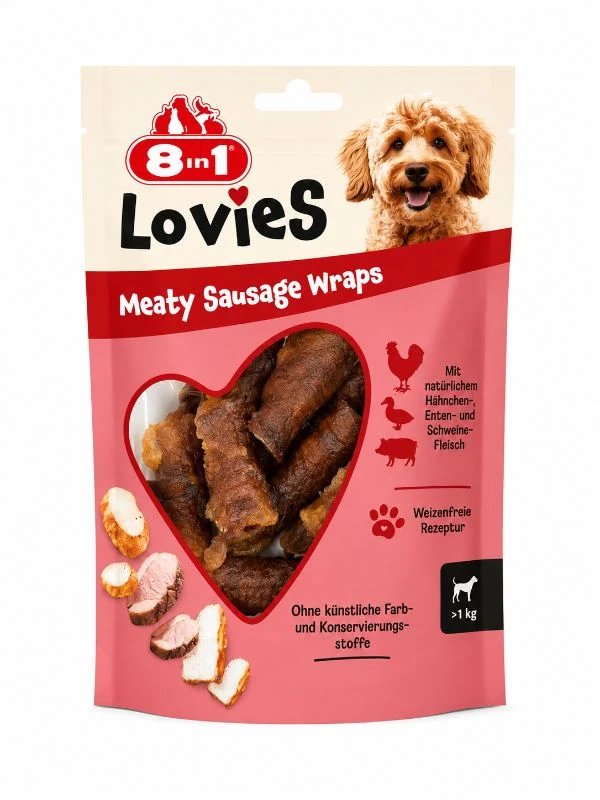 8in1 Lovies Fleischige Wurströllchen 80g