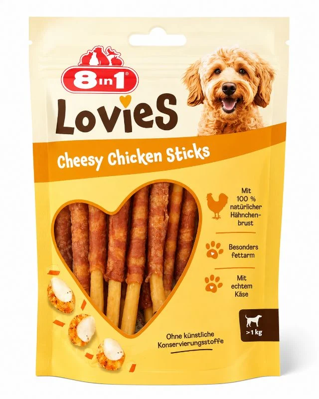 8in1 Lovies Hähnchen-Sticks mit Käse 80g