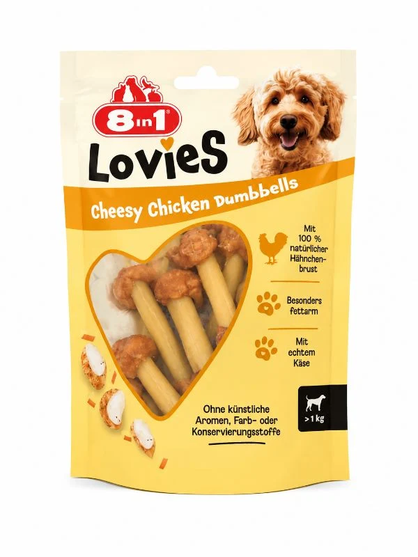 8in1 Lovies Hähnchen-Hanteln mit Käse 80g