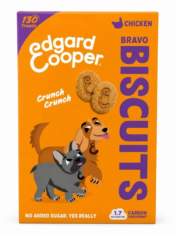 Edgard & Cooper Bravo Biscuits Huhn – Knusprige Hundekekse mit frischem Huhn 400g