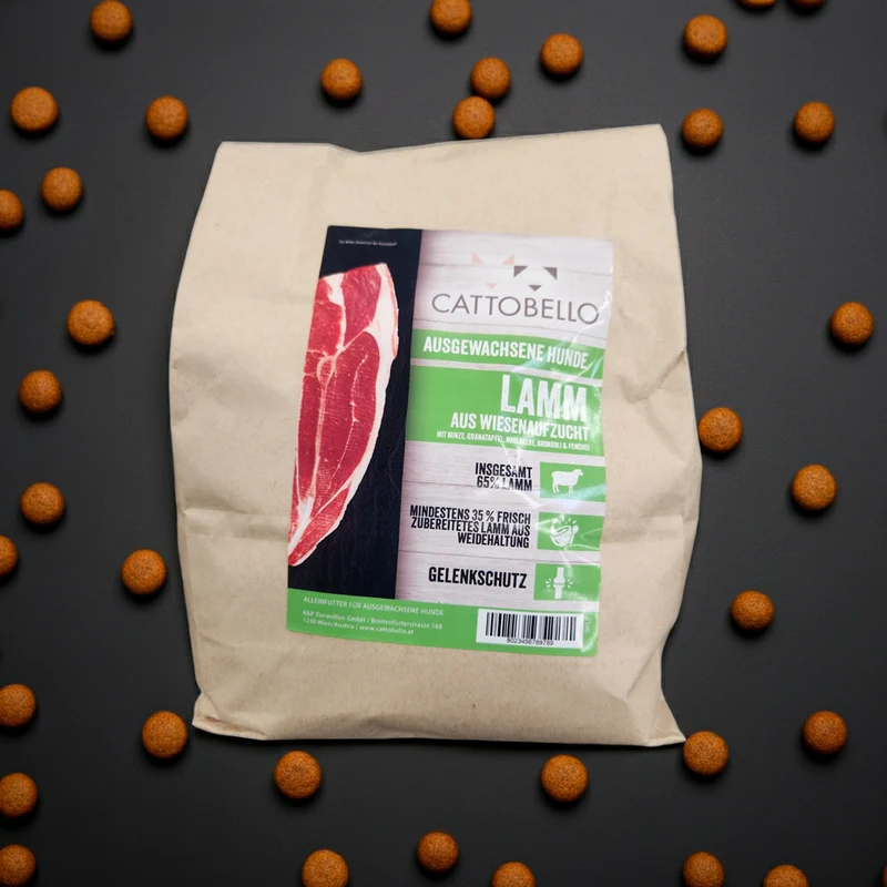 Cattobello Superfoods Lamm aus Wiesenaufzucht mit Minze, Granatapfel, Maulbeere, Brokkoli, und Fenchel Adult
