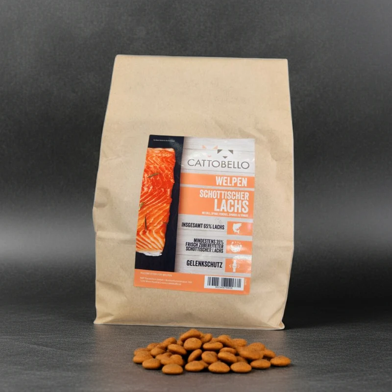 Cattobello Superfoods Schottischer Lachs mit Dill, Spinat, Fenchel und Tomate Welpen
