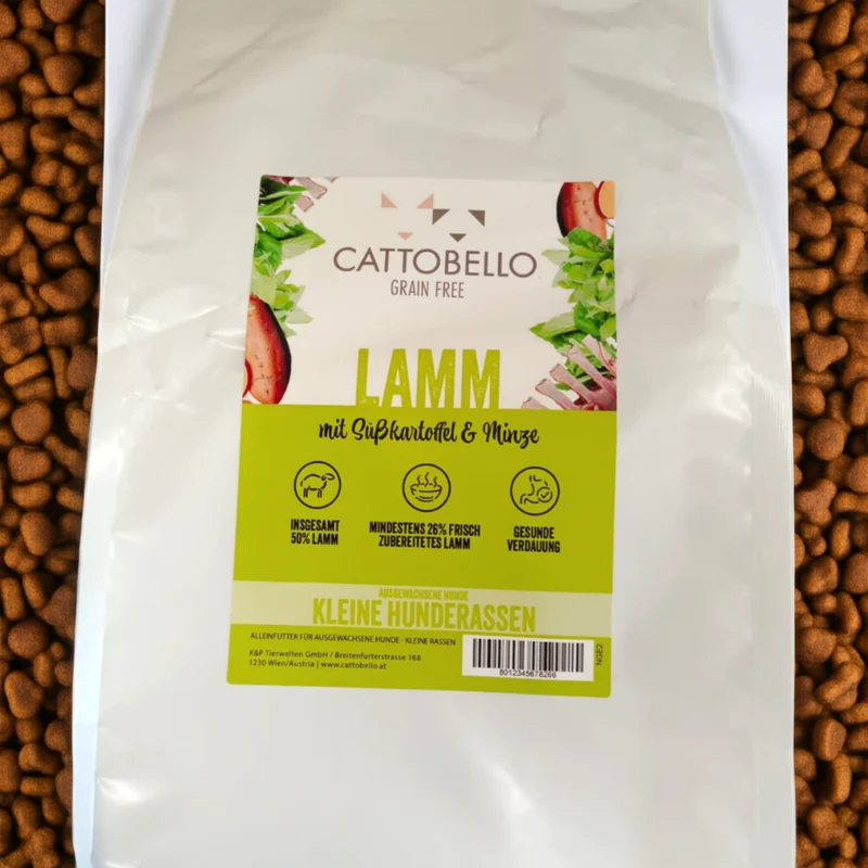 Cattobello Lamm mit Süßkartoffeln und Minze 2kg Small Breed