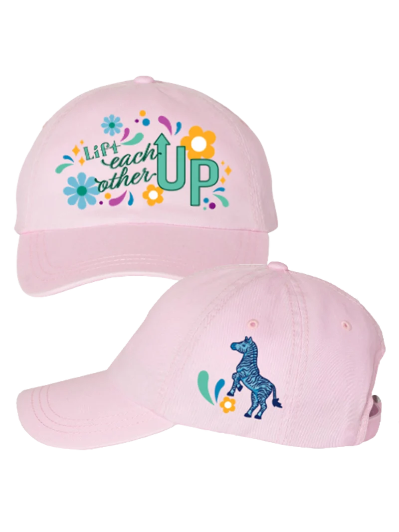 Lift Each Other Up Youth Zebra Hat in Pink