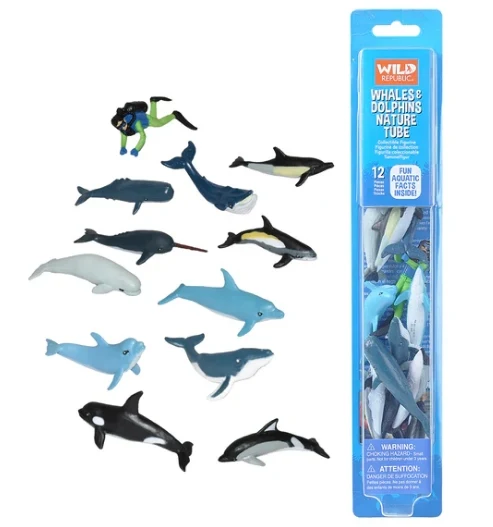 Dolphin and Whale Nature Tube Figure Set
