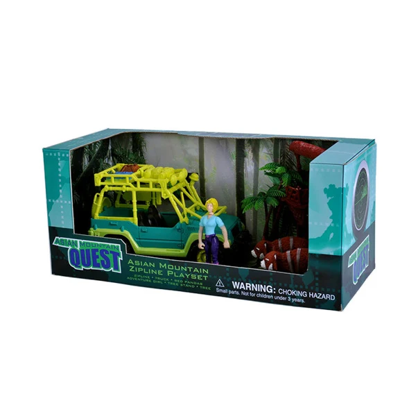 Asian Mountain Quest Red Panda and Truck Zipline Playset