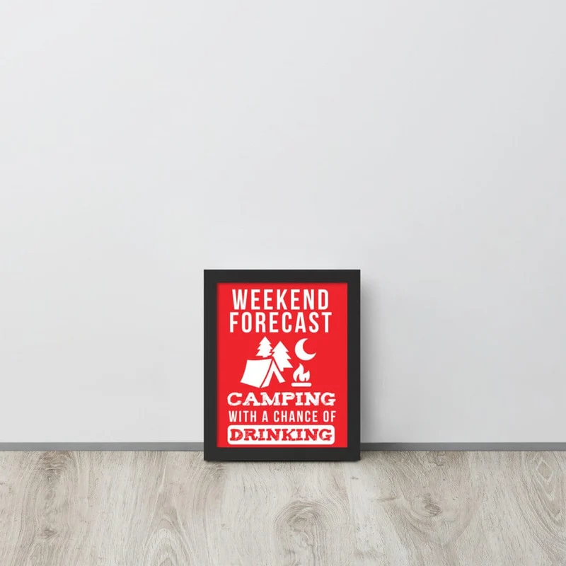 Camping Forecast Framed Poster