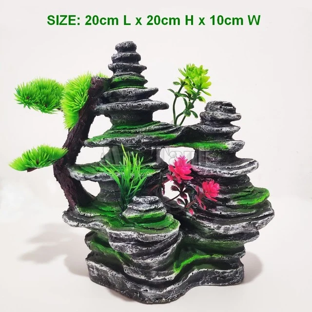 Mr.Tank Black Artificial Rockery Aquarium Ornament
