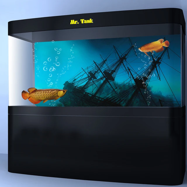 Mr.Tank Aquarium Background Ocean Seabed Wrecks poster
