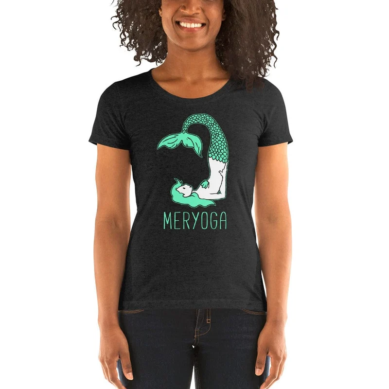 Mermaid Yoga Womens T-Shirt