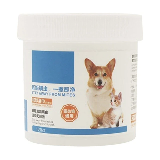 120 Pcs/lot Pet Ear Cleaner Wipes For Dog