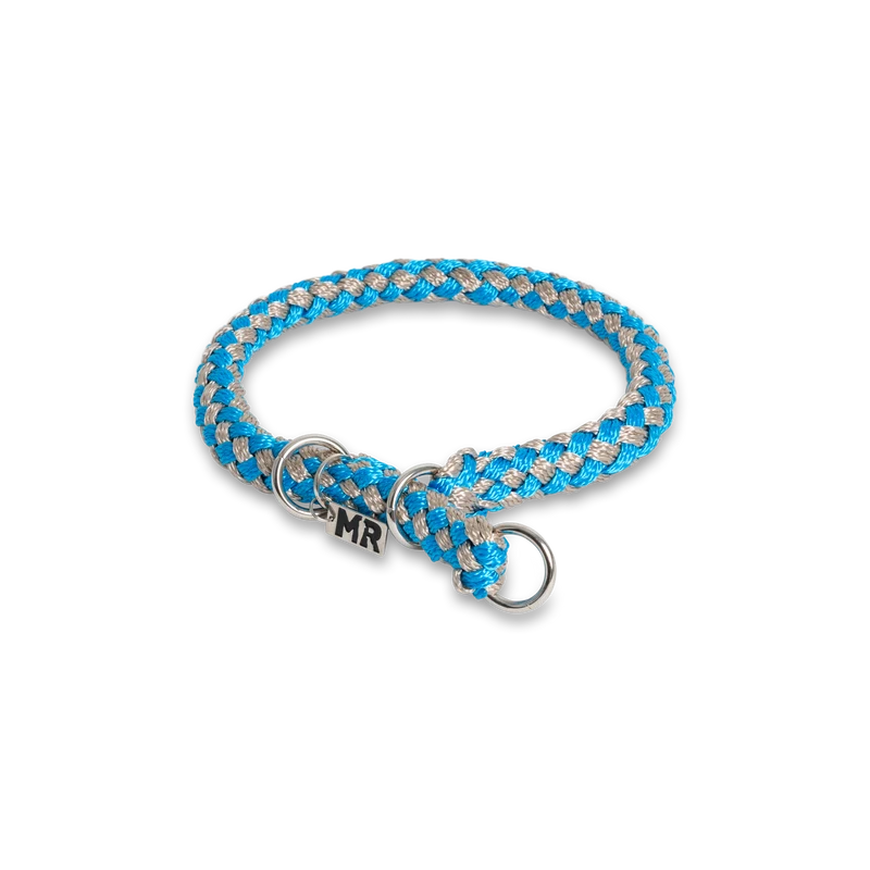 Hundehalsband Tauwerk Türkis-Karamell