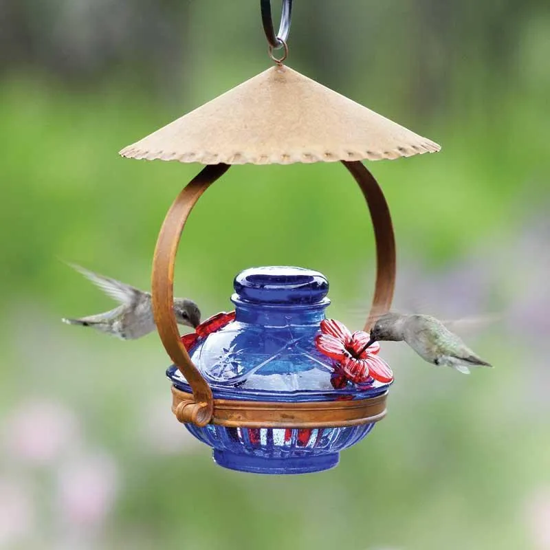 Pot de Creme Shelter Blue Hummingbird Feeder