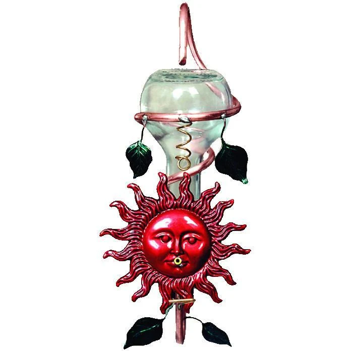 Mystic Sun Handcrafted Glass Hummingbird Feeder
